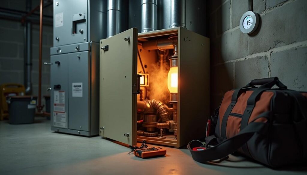 Calgary furnace emits warning light smoke heater emergency repair